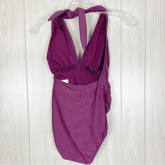 Kate Spade | Belted Plunging Halter One Piece Swimsuit Size Small - Picture 2 of 13